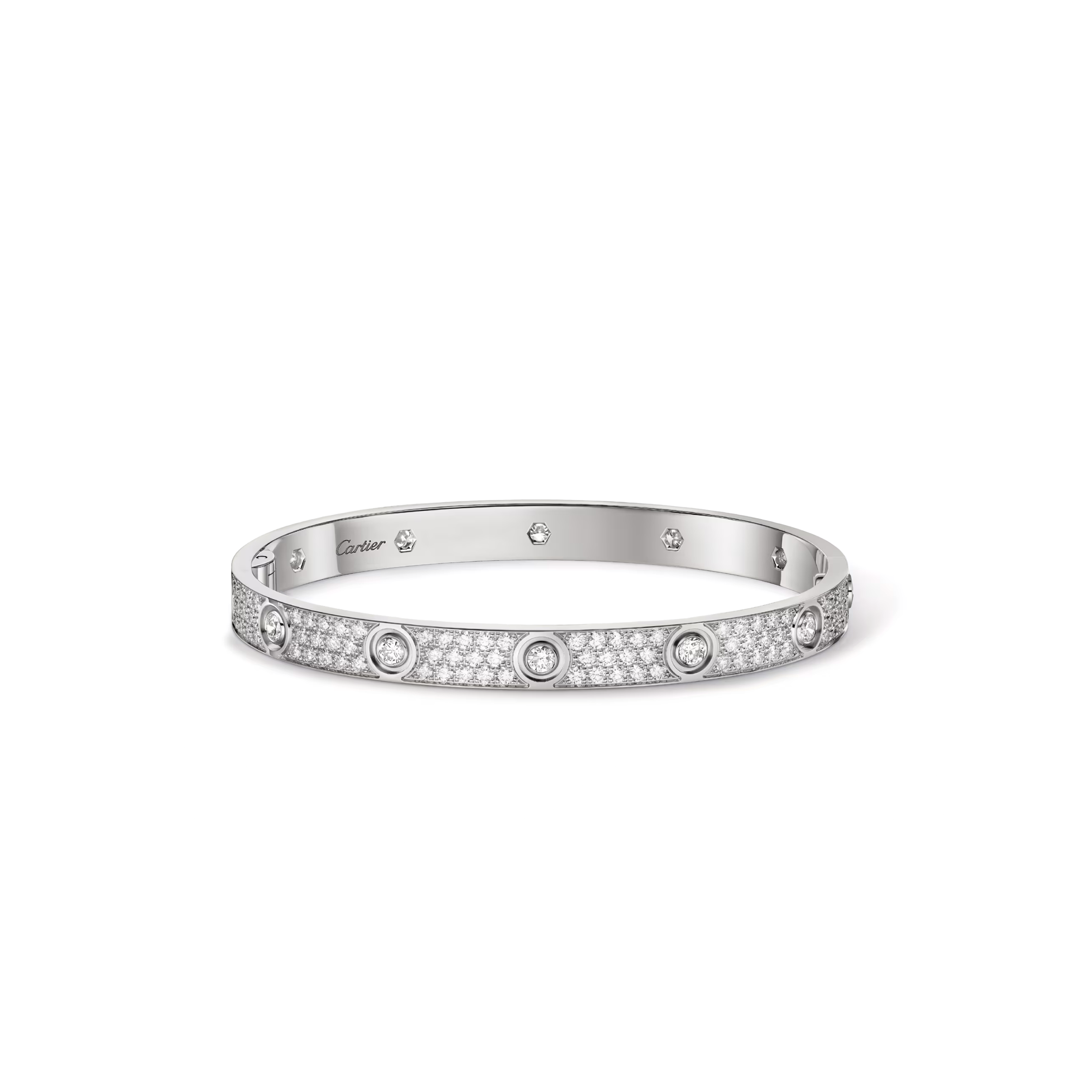 CARTIER LOVE BRACELET, CLASSIC MODEL, PAVED, 10 DIAMONDS N6727417
